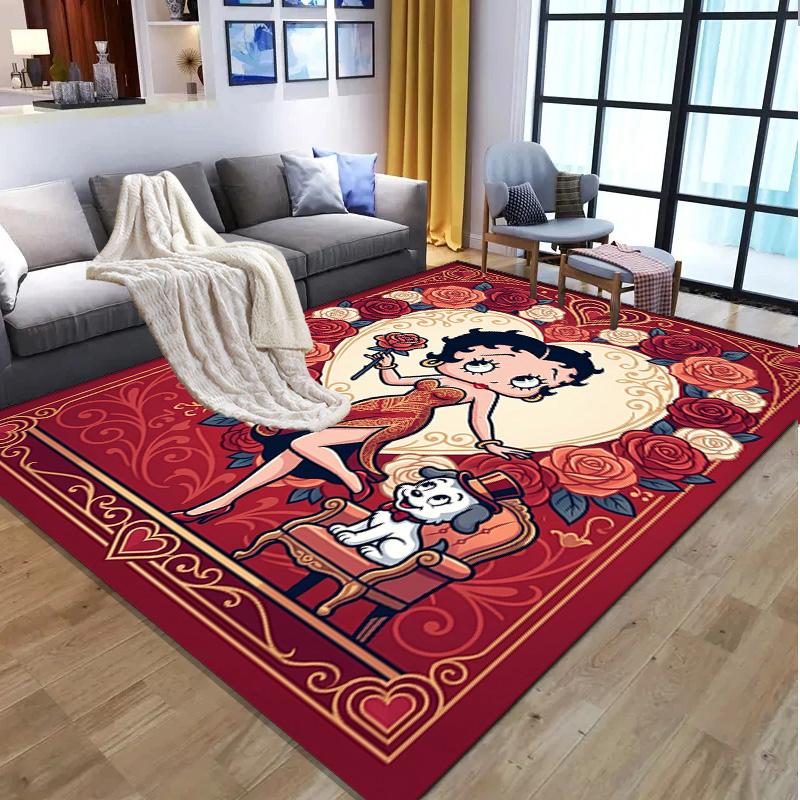 Betty Boop Pattern Rug, Indoor/Outdoor Mat, for Picnic, Gameroom, Bedroom, Office, Living Room, Home Decor Carpet, Birthday Gift