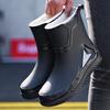 Rain Shoes Men's 2026 New Medium Tube Rain Boots Non-slip and Anti-men's Velvet Rain Shoes