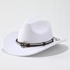 New ethnic woolen western cowboy hat metal skull accessories jazz hat fashion versatile top hat