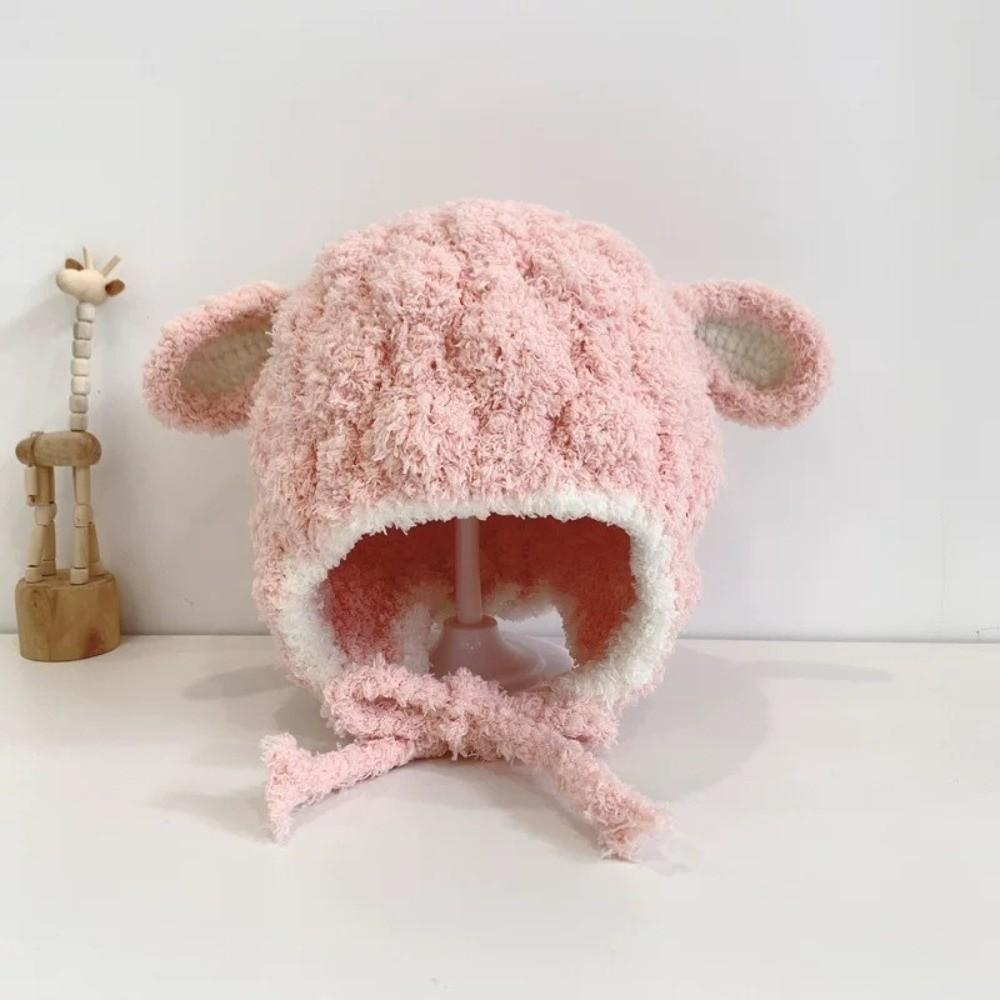 New Cute Ear Warm Hat Windproof Cold Proof Ear Protection Hat Coral Velvet Thickened Pullover Cap Baby