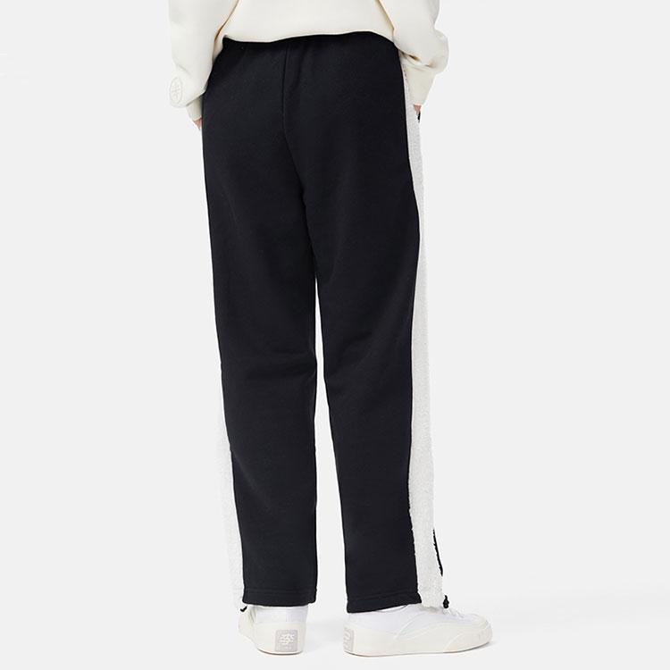 Li Ning X Disney Collaboration Sports Trend Series Color Block Cartoon Print Loose Straight Leg Knit Sweatpants Women Bottoms Black AKLR684-1