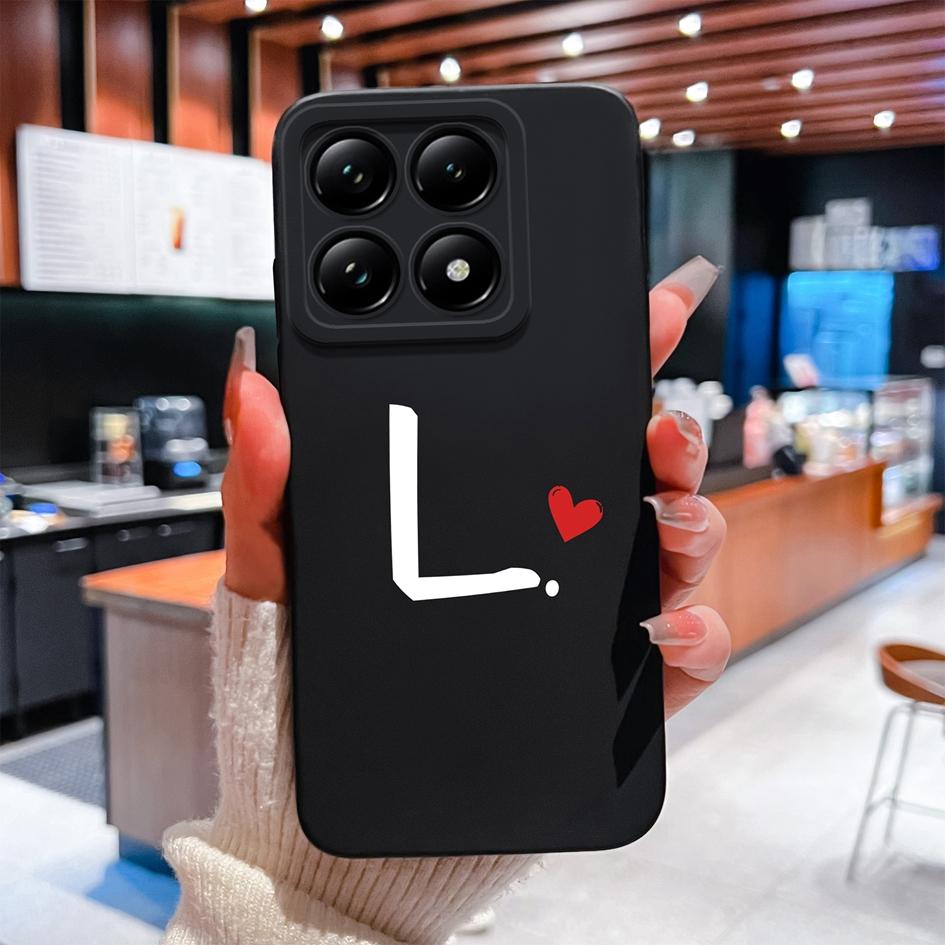 Custodia Per Xiaomi 14T 14 15 12 12S 12T 12X Pro Ultra Lite Cover Posteriore Carina Cuore d'Amore Modello Lettera Silicone Morbido Anti Caduta Protettiva Per Xiaomi Capa
