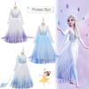 Frozen Princess Dress For Girls Elsa Snowflake Costume Blue And Purple Ages 3-10