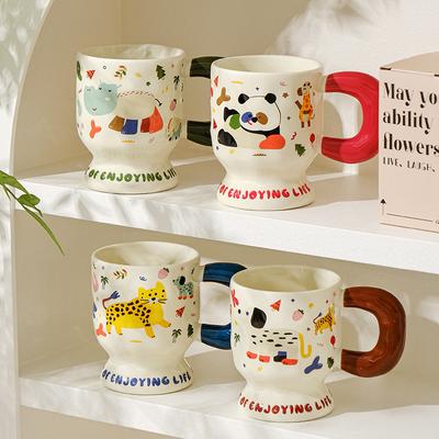 Ceramic Mug Household Cup Couple Breakfast Cup Cartoon Children Ladies Goblet Cup Water Cup Souvenir