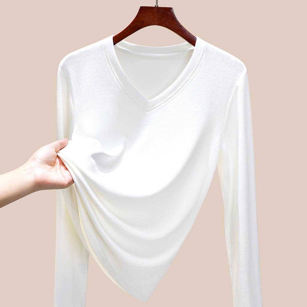 [Tencel + Sheep Wool] Bottom shirt women's thin inner with new slim top