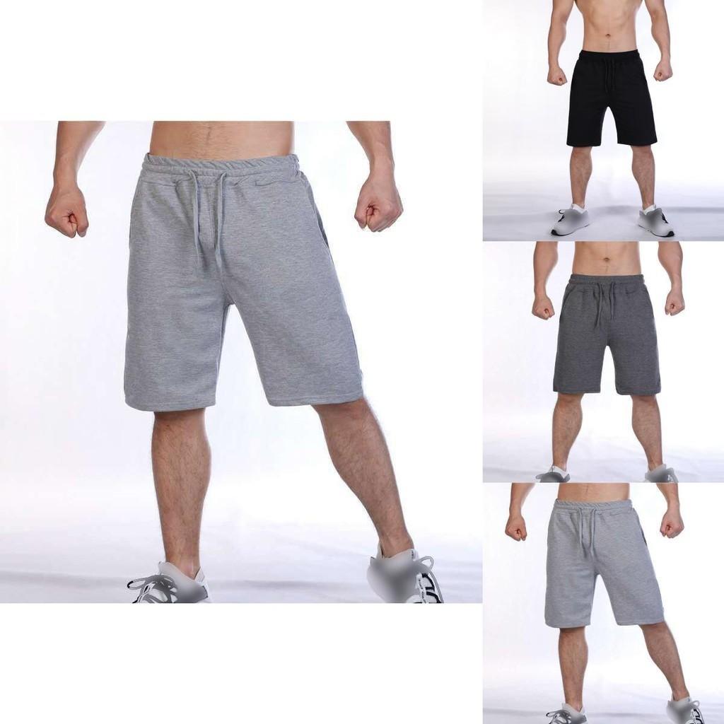 Mens Plain Elasticated Gym Shorts Comfy Sports Jogging Trousers S-3xl Black