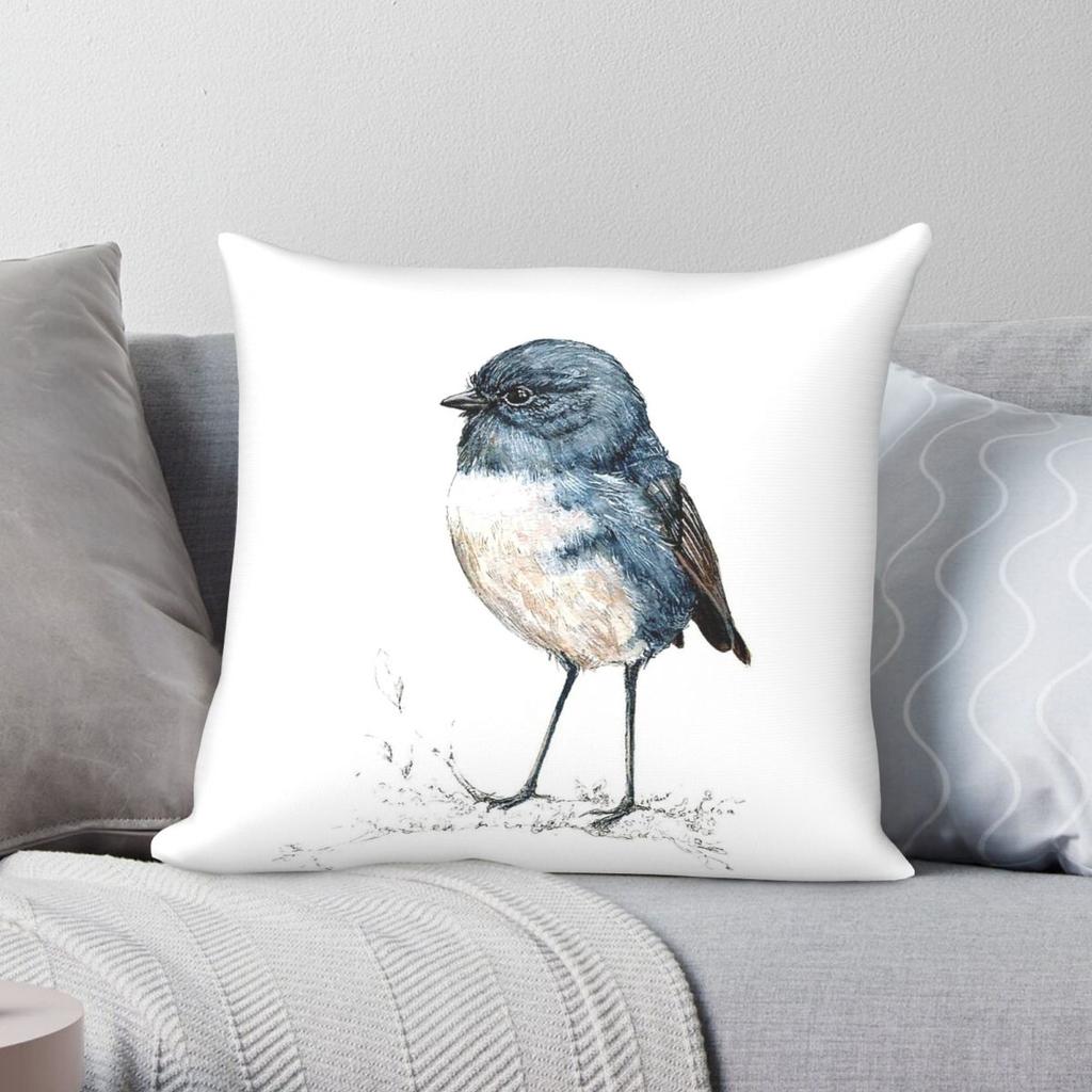 Toutouwai New Zealand Robin Bird Pillowcase Polyester Linen Velvet Pattern Zip Decorative Home Cushion Cover