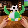Photogenic Soccer Accessory Horn Hat, Funny Sports Themed Cheering Cap, Plush Eye-catching Football Hat Fan Headwear for Concerts, Game Day,