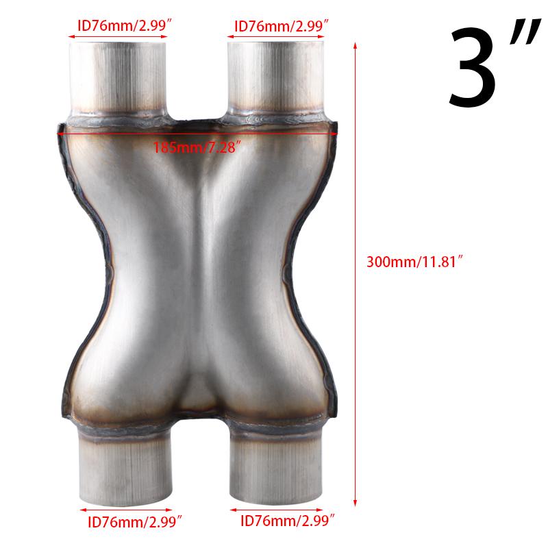 Wysokowydajny Uniwersalny Rura Wydechowa X-Pipe 2"/2.5"/3" Wlot/Wylot Podwójna Krzyżowa Rura X-Pipe Stal Nierdzewna Końcówka Wydechu Spawana