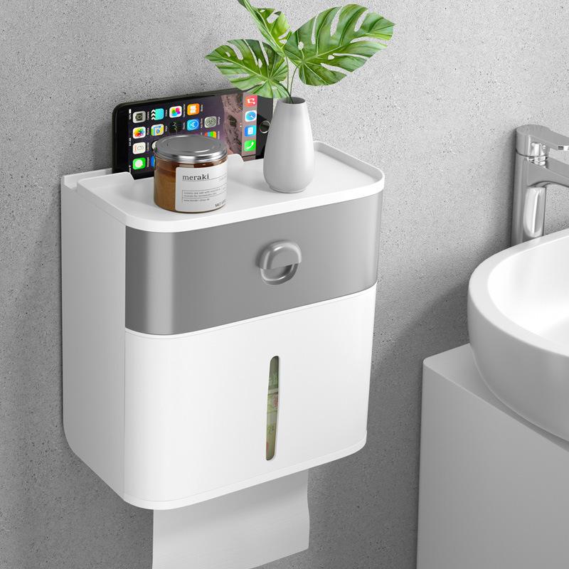 Wall Mounted Plastic Tissue Box Face Towel Storage Box Household Tissue Paper Box Creative Bathroom