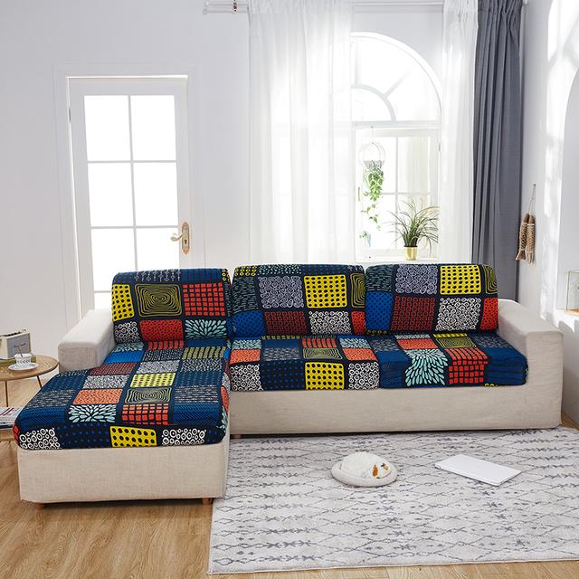 1 Stück elastischer Sofa-Sitzkissenbezug, Stuhlbezug, dehnbar, waschbar, abnehmbarer Schonbezug, 1/2/3/4 Sitz, Spandex-bedruckter Sofaschutz