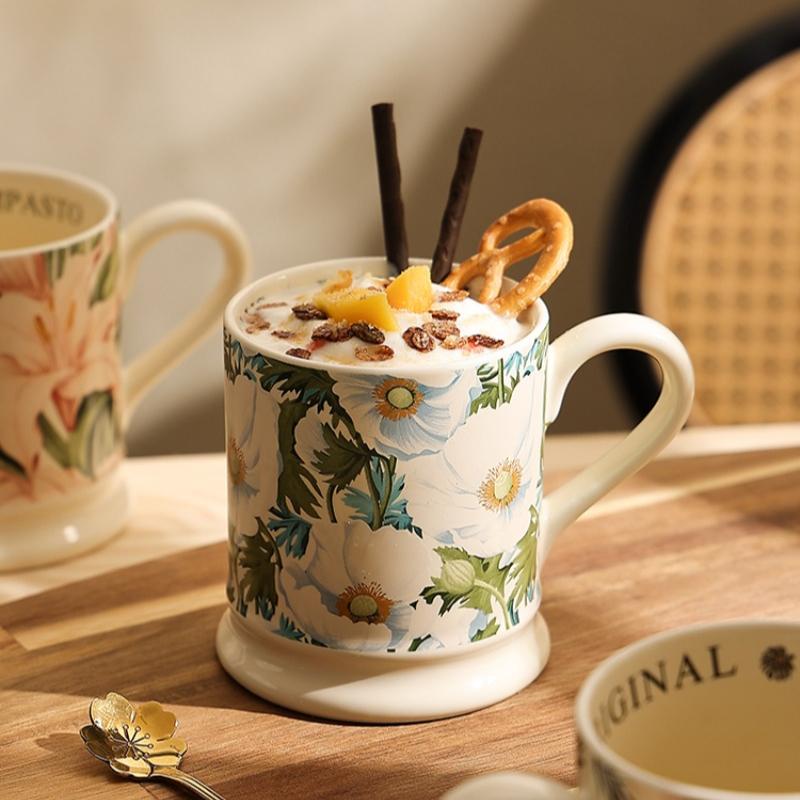 French Retro Mug Niche Coffee Mug Ceramic Tea Cup New Water Cup Ladies High Value Cup Office