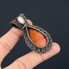 Red Snake Skin Pendant Gemstone Handmade Jewelry, 999 Copper Wire Wrapped Pendant, Gift For Wife Jewelry
