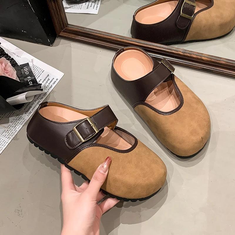 

Flat Platform Women Mules Shoes Casual Slippers Summer Women Sandals 2025 Designer Brand Slingback Flip Flops Mujer Slides Shoes 35 верблюд