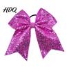 Haargummis für Gymnastik Pailletten Schleifen Elastisches Band Groß Cheerleading Festival Dekorationen Band Pferdeschwanzhalter Glitzer Scrunchies Damen Mädchen Teenager