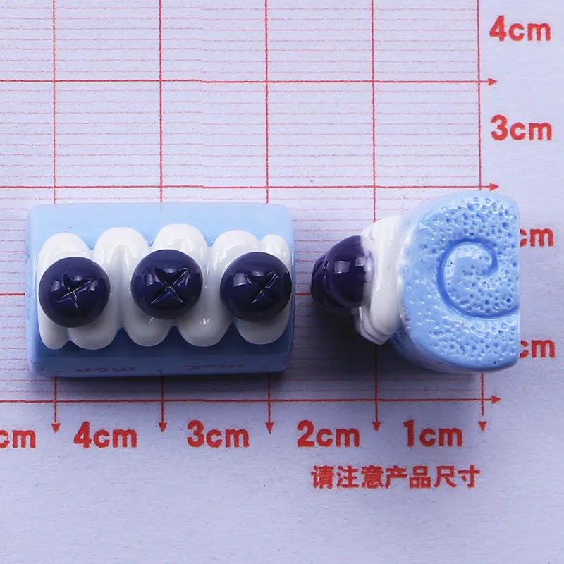 10/100Pcs 3D Miniatures Dollhouse Resin Roll Food Play Diy Handmade Materials Keychain Headgear Refrigerator Accessories Resin