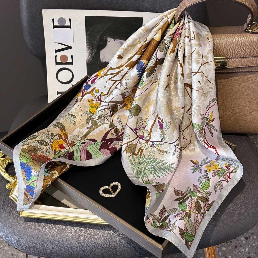 100% Natural Twill Silk Scarf for Women Double Side Female Foulard Shawl Wrap Mulberry High Quality Square Hijab Bandana Scarves