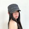 Washed Denim Peaked Cap Y2k Cadet Cap Fashion Flat Top Hat  Men Women
