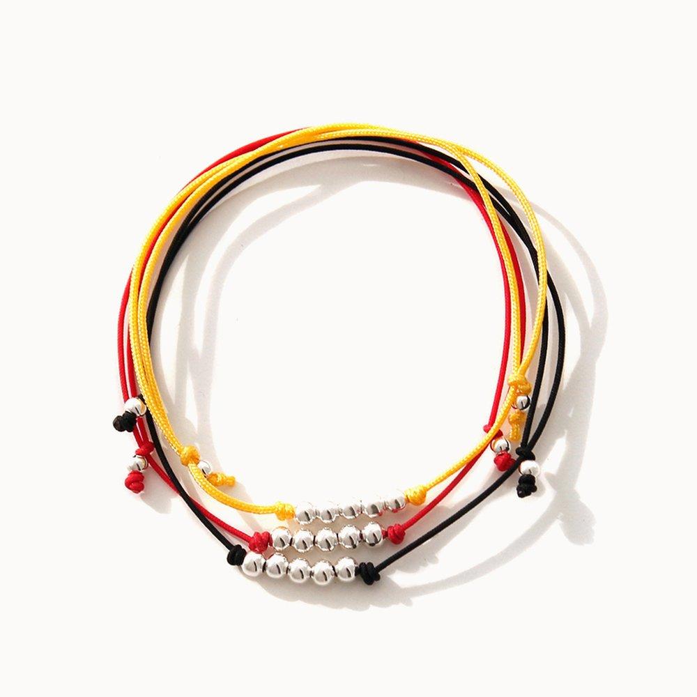 J.Lauren 02B0897 Daily Silk Cord Silver Ball Bracelet