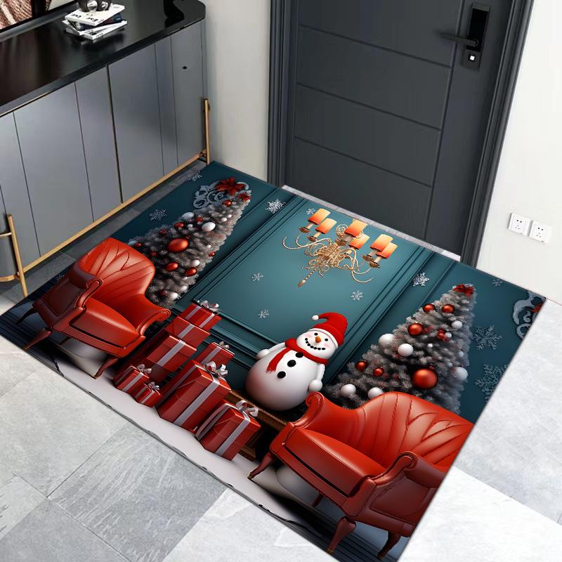 Cross-border Christmas Cartoon Entrance Mat for Hallway or Living Room Decor