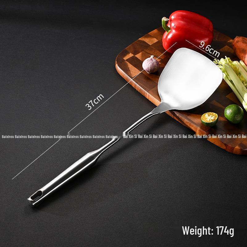 Ensemble Spatule à Fentes et Louche en Acier Inoxydable 304 avec Manche en Bois - Ustensiles de Cuisine Résistants aux Hautes Températures