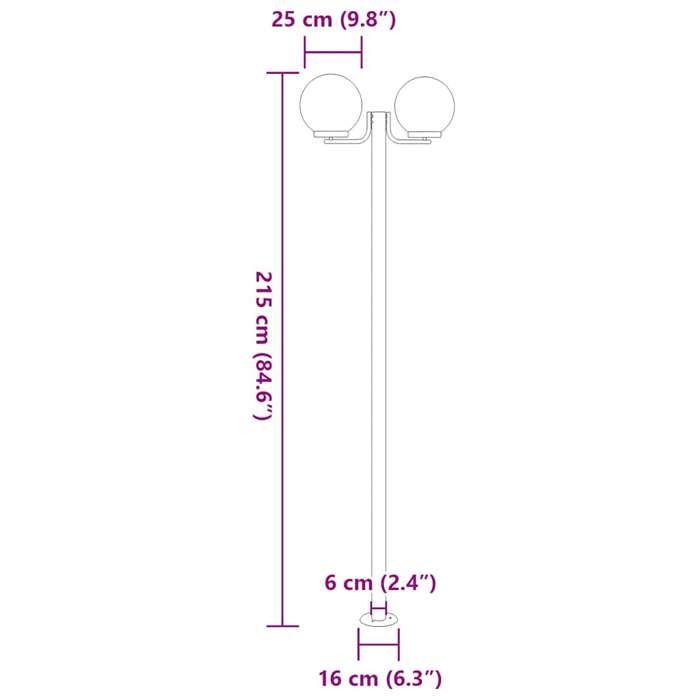 VidaXL Lampadaires d'extérieur 3 pcs argenté 215 cm acier inoxydable, éclairage au sol d'extérieur, éclairage au sol de 4006389