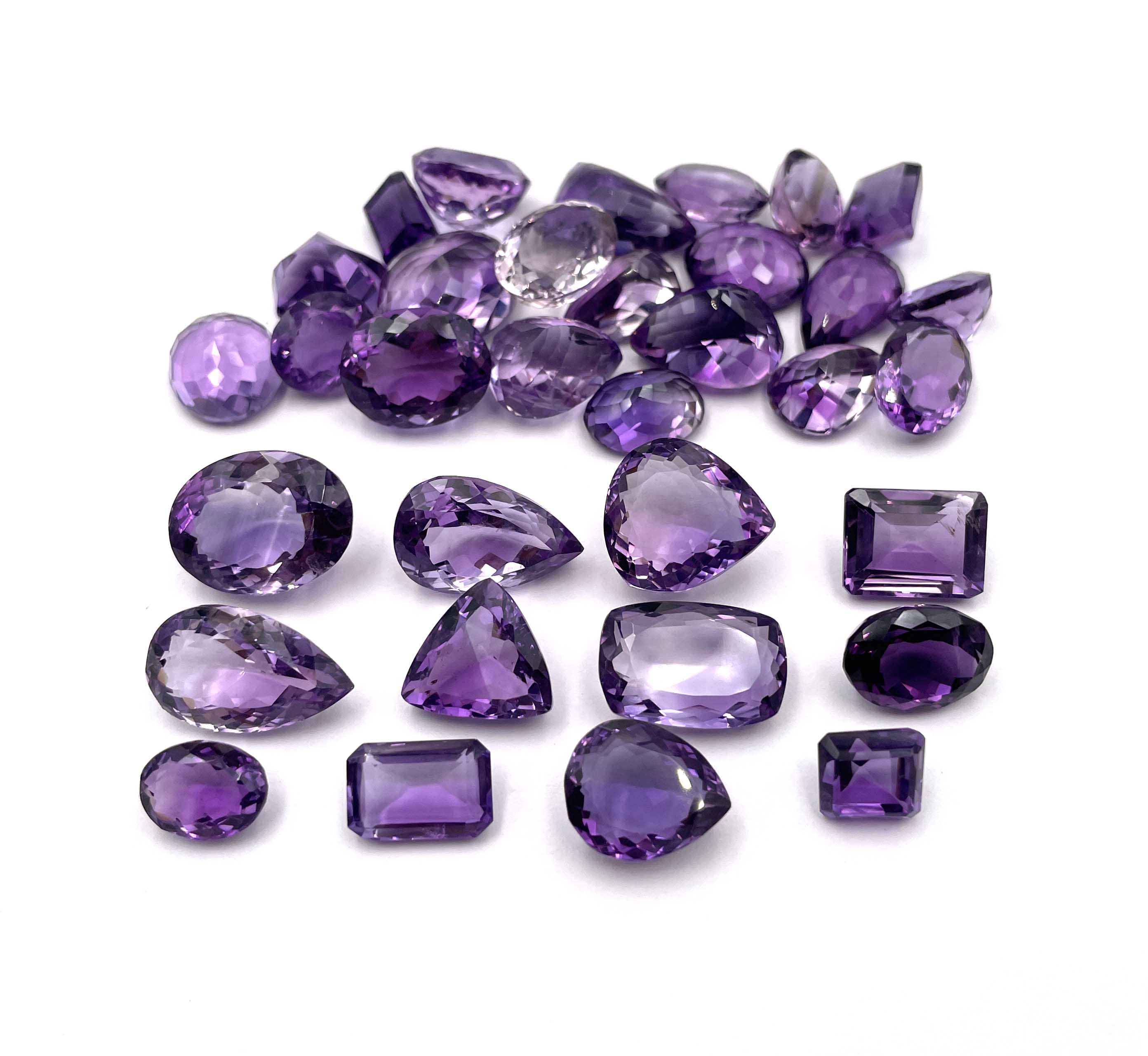 Natural African Amethyst Mix Shape Cut Loose Gemstone Lot 6-7 Pcs 50 CT For Jewelry Making фиолетовый