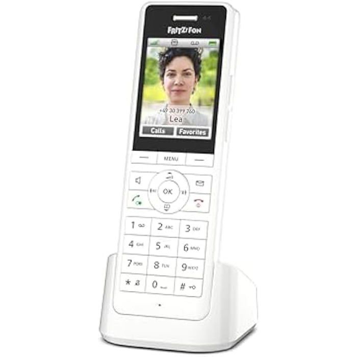 AVM Fritz!Fon X6 Blanco International DECT Schnurloses Telefon Full Duplex HD, Farbdisplay, Kompatibel mit Fritz!Kiste mit Boden