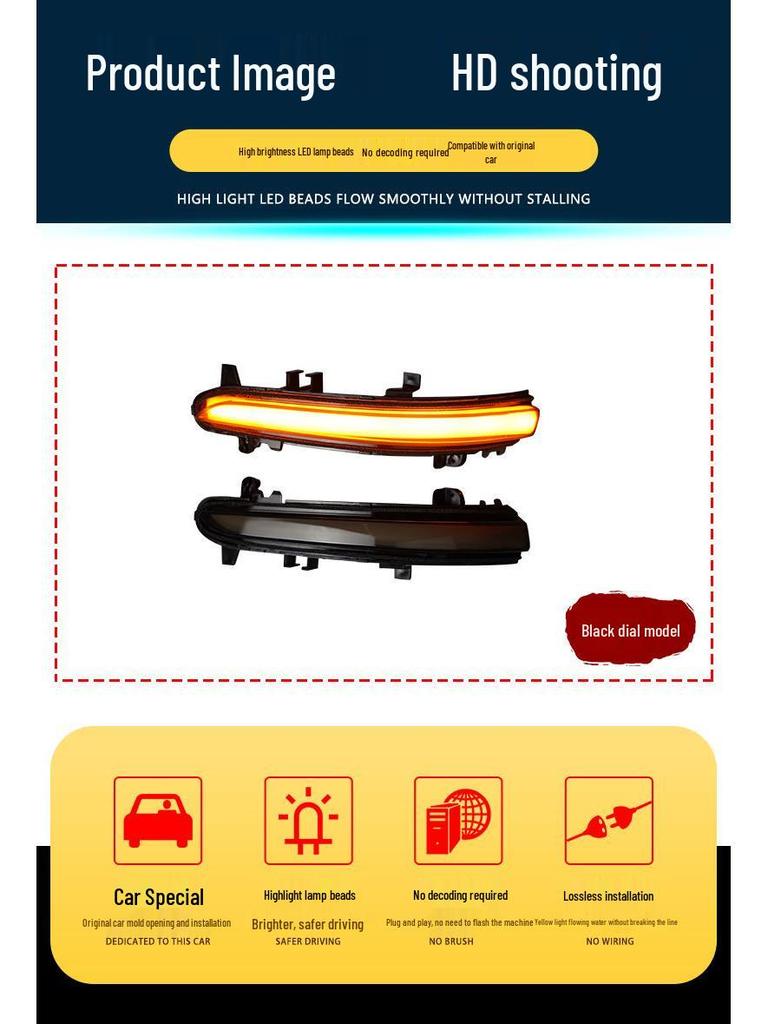 Compatible with Trumpchi GAC M8/GM8/GS8/GS7: Rearview Mirror Sequential Turn Signal and Dynamic Blue Daytime Running Light