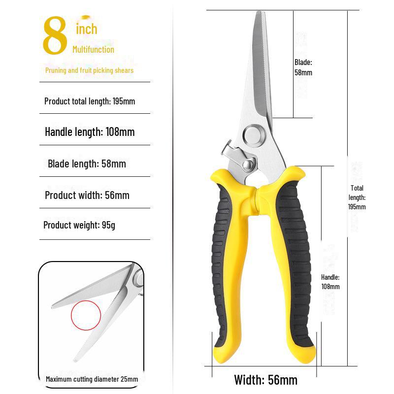 Foarfece de tăiere pentru grădinărit din oțel inoxidabil pentru ramuri, flori, recoltare fructe și aranjamente florale.