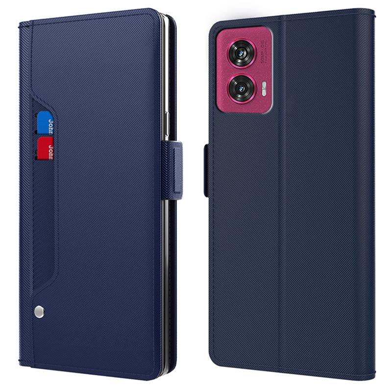 

Для Motorola Edge 50 Fusion 5G чехол внутреннее зеркало PU кожа подставка чехол полная защита Blue