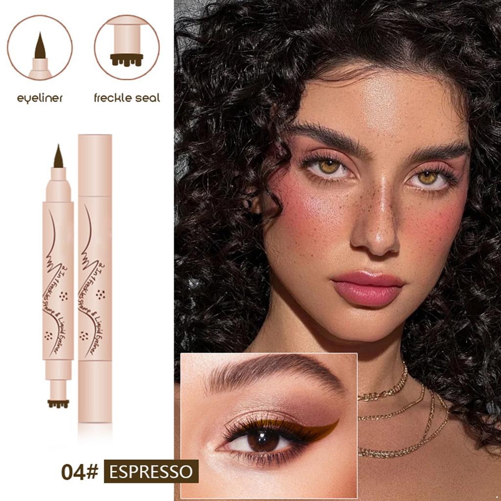 2-in-1 Sommersprossenstift & Eyeliner, Fälschung Stempel Make-up Werkzeug für realistisches Aussehen, Wasserdichte und schnell trocknende Formel, Einfache Anwendung
