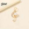 Long-lasting Brooch Musical Note Shape Pin Imitation Pearl Rhinestones Inlaid