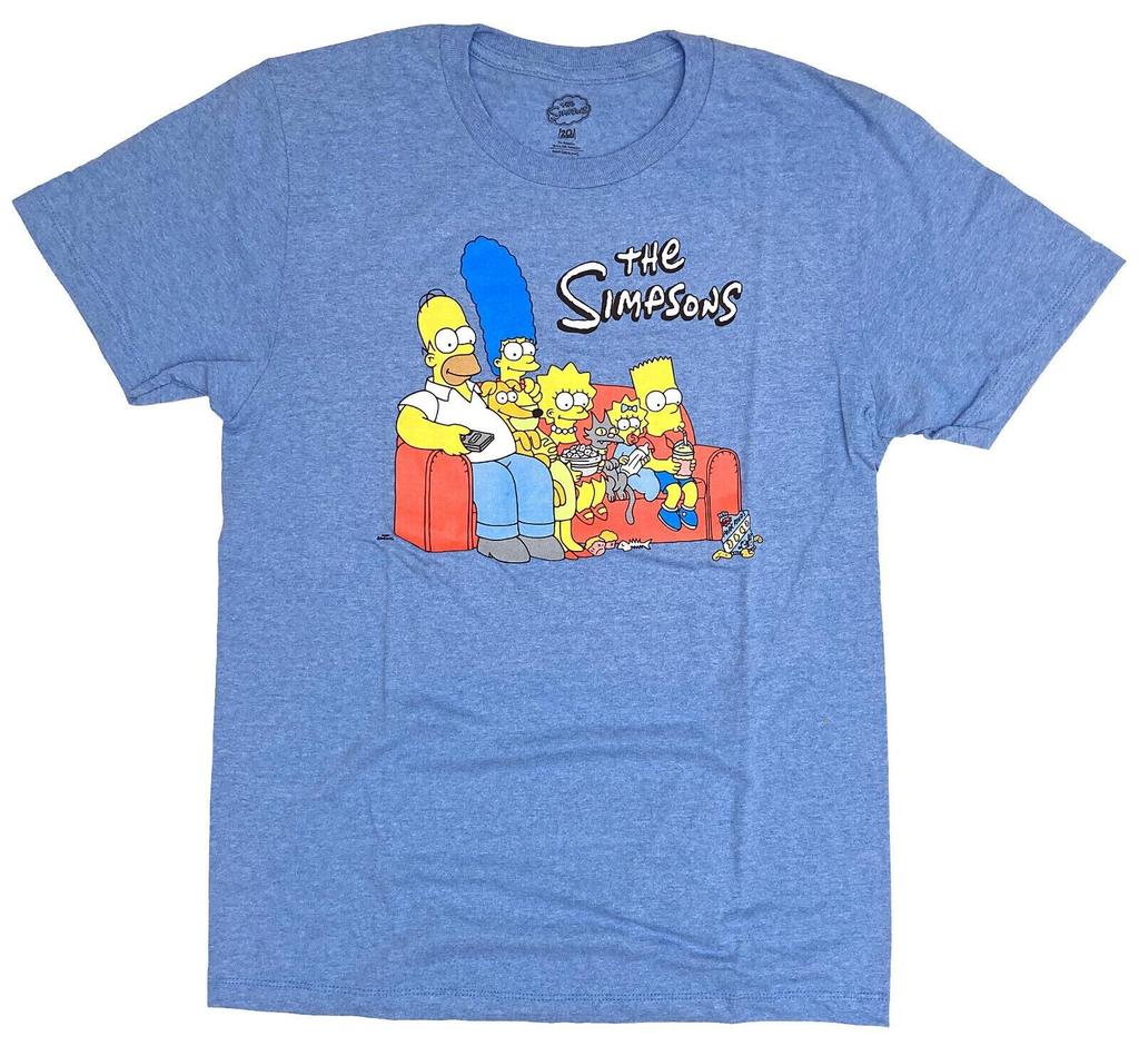 26 The Simpsons TV Cartoon Family Couch Blue Heather Tee Shirt New Unisex T-Shirt