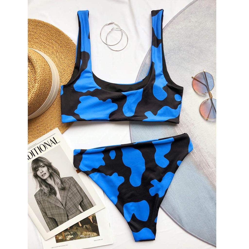 Women Cow Print Bikini Set Push-Up Brazilian Swimwear Beachwear Swimsuit