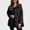 Herbst Winter Mode Jacke Mantel Damen Parkas Freizeit Gewellter Rand Kapuze Baumwolle Gepolsterter Mantel Gitter Muster Oberbekleidung