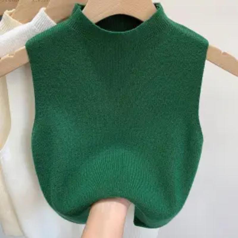 Women Knitted Tank Top Summer Fall Slim Sweater Short Sleeveless Solid Spring Autumn Sweaters Pullovers