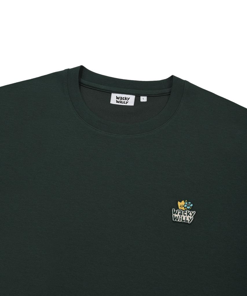 WACKY WILLY Double Kiki Wappen Short Sleeve T-Shirt Green