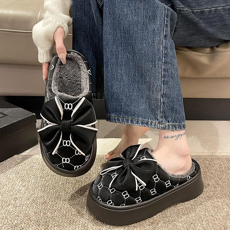 

Женские зимние домашние хлопковые тапочки, повседневные плюшевые модные, самые теплые домашние туфли, мягкие пушистые комфортные роскошные комнатные тапочки, размер 36-41 36-37