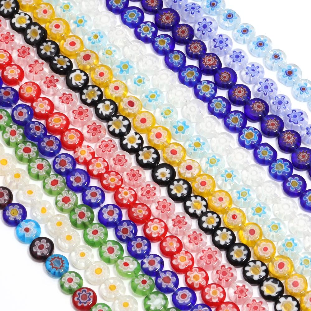 

Multi-Color Millefiori Flat Round Glass Beads for DIY Jewelry 6mm, ~60 pieces per strand