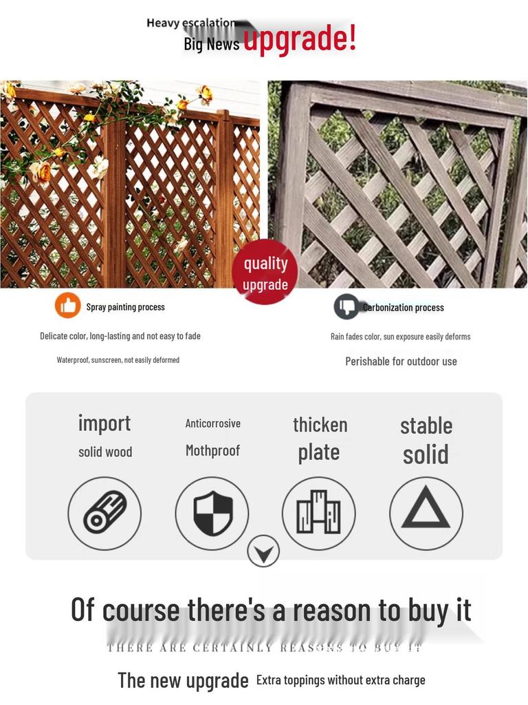 Anti-Corrosion Wood Garden Fence & Climbing Frame for Outdoor Spaces