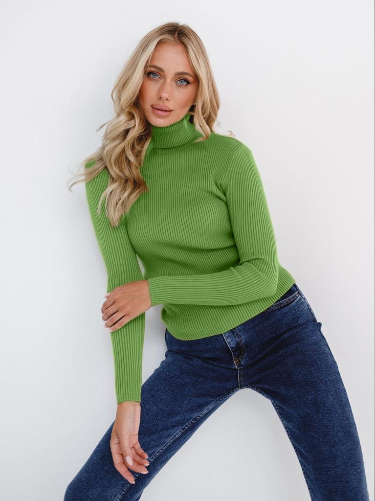 Women's High-Neck Knitted Pullover / Base Layer