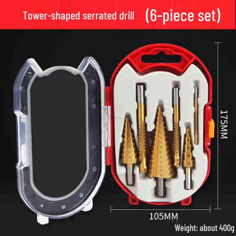 6-Piece Hex Shank Step Drill Bit Set