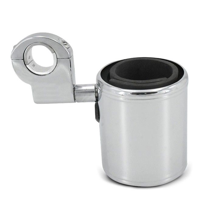 Porte-bouteille / porte-gobelet Costum pour tous les guidons de moto chrome