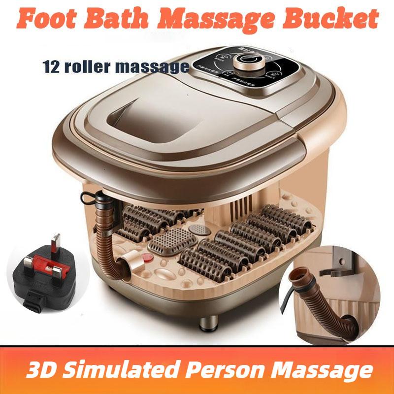 12 Rollers Foot Bath Massager Automatic Electric Heating Foot Spa Machine Household Detox Foot Bath Bucket