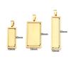 2pcs/lot Rectangle Cabochon Base Settings Stainless Steel Gold Blank Bezel Pendant Trays For Jewelry Making DIY Charm Necklace