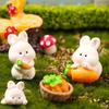 2/8pcs Cute Easter Rabbit Carrot Figurine Miniatures Kawaii Micro Home Desktop Fairy Garden Decoration DIY Ornaments Craft Gift