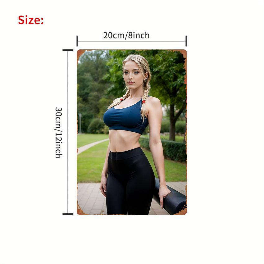 Fitness Metal Sign Women Weightlifting Tin Poster Farmhouse Wall Art Decor Xin