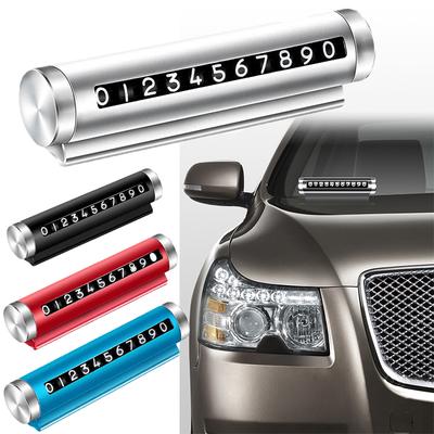 Metal Car Temporary Parking Card Universal Rotate Phone Number Plate Roller Adjustment Alloy Stickers Park Card Auto Accessories