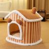 Autumn and Winter Dog Warm Closed House Kennel Medium and Small Dog Kennel Teddy Cat Litter Removable Pet Litter